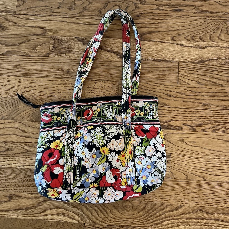 Bolso de hombro de algodón Vera Bradley Besty Poppy Fields Foto 2 de 3