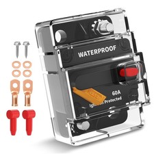 60 Amp Circuit Breaker with Manual Reset Switch, Waterproof DC 12V-48V Inline Fu