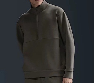 Nike 24.7 ImpossiblySoft Dri-FIT 1/2 Zip Sweatshirt Mens S Cave Stone HQ6953-289
