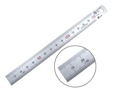 Shinwa 150 mm rigide (15 x 0,5 mm) zéro éblouissement satiné chrome inox noir
