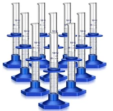 10 Pcs Graduated Cylinder 10ml Measuring Cylinder Borosilicate Glass Thick 