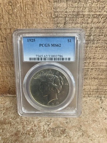 1925 $1 Peace Silver Dollar PCGS MS62