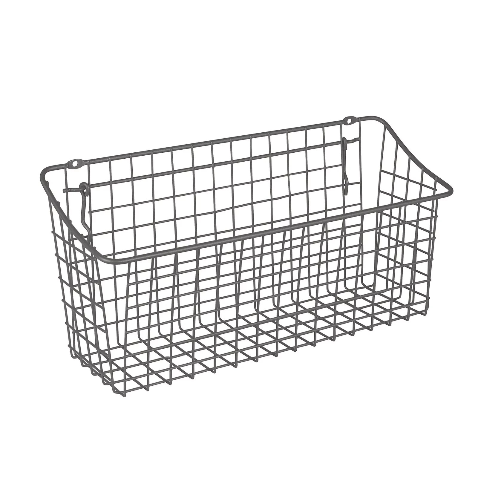 Spectrum Pegboard & Wall Mount Wire Basket Extra Large industrial Gray Storage