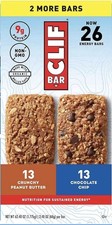 Clif Bar Variety Pack, Crunchy Peanut Butter and Chocolate Chip, 2.40 oz Per Bar