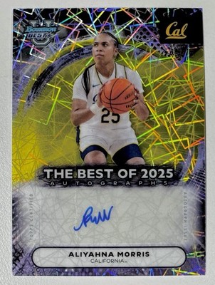 2025-26 Bowman U Best Aliyahna Morris Rookie Yellow Lazer Auto 49/75 Cal Bears