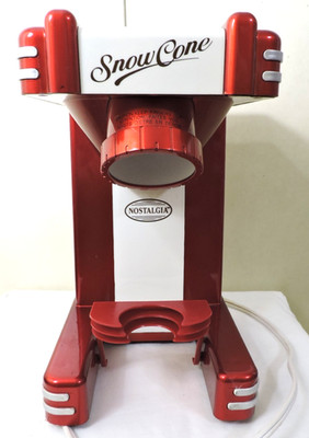 Red Retro Ice Shaver Nostalgic Summer Treat Snow Cone, Slushy, Adult Beverage