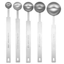 5pcs Single Measuring Spoon Set 1/4 1/2 1 1.5 3tsp Stainless Steel Spoon