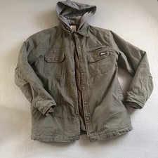 Dickies Chore Jacket Green Hooded Canvas Heavy Utility Workwear MensMedium READ