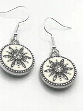 Brighton Christmas Neve Snowflake white silver custom french wire earrings