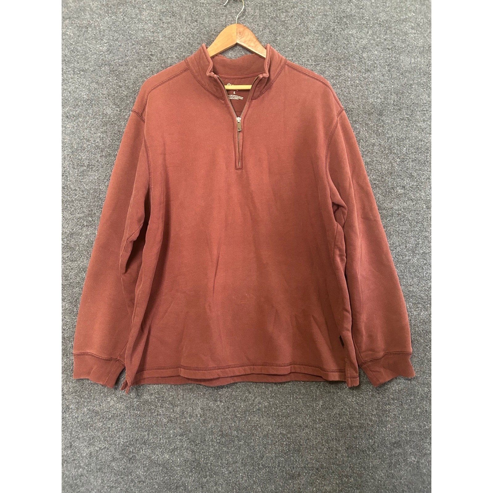 Eddie Bauer Mens Quarter Zip Sweatshirt Long Sleeve Pullover Size L
