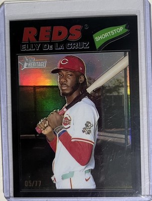 2026 Topps Heritage - Elly De La Cruz #70 Chrome Black Refractor 5/77