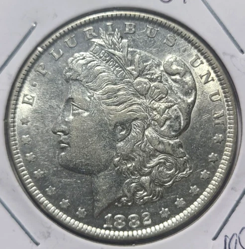 MORGAN SILVER DOLLAR 1882 SLIDER UNC LUSTEROUS 90%