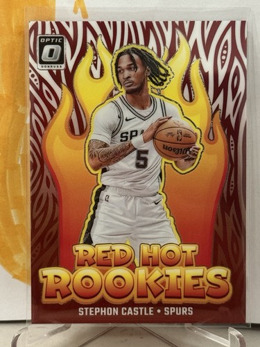 2024-25 Donruss Optic Stephon Castle Red Hot Rookies Insert 🔥- Spurs #13
