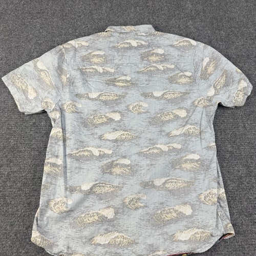 Iron and Resin Hemd Herren Large Blau Wellen Print Kurzarm Hawaii Knopfleiste - Bild 8 von 8