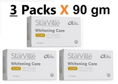 StarVille Whitening Care Soap   Alpha Arbutin, Collagen, Vit E & C (3PackX90gm)