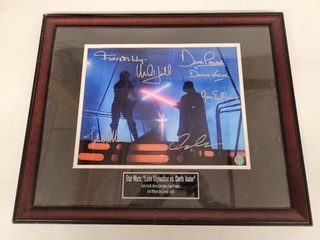 Star Wars "Luke Skywalker Vs. Darth Vader" Framed & Signed Photo