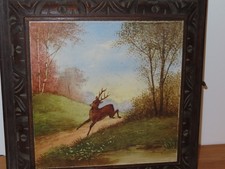 Ancien dessous de plat musical faïence sur bois boîte à musique déco