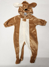 Size 3 Months Brown White Puppy Dog Halloween Costume Full Hooded Zip Up Outfit