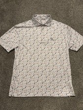 Rhoback Polo Grillmaster Performance Shirt White Golf/BBQ Men  s Size Small