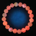 9.3mm Under UV Very Bright Pink Calcite Quartz Beads Bracelet
