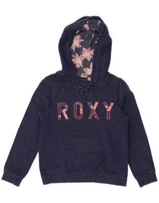 ROXY Mädchen Grafik Hoodie Pullover 9-10 Jahre Medium Navy Blau Baumwolle BV10