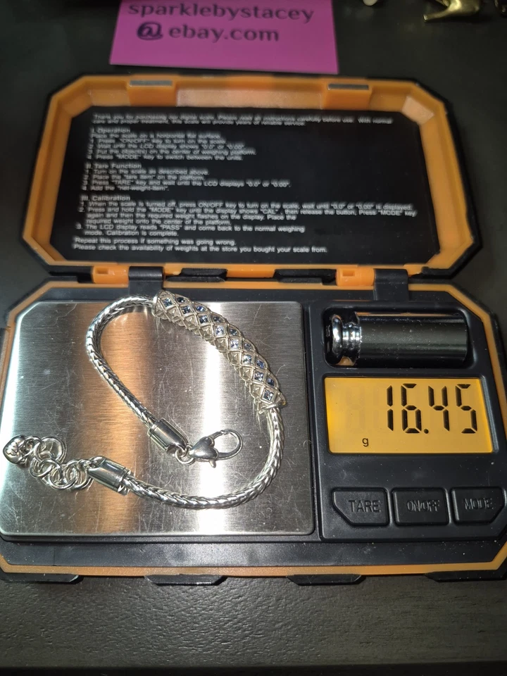 PULSERA FIRMADA BRIGHTON Triple Chapada Esterlina ESTILO PANAL Cristal Swarski:) Foto 3 de 4