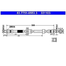 2x Bremsschlauch 24383285 vorne für BMW X3 E83