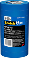 Original Multi-Surface Painters Tape, 1 Inch Wide 0.94 In. X 60 Yds , 9 Rolls,