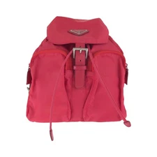PRADA Tessuto Triangle with logo Backpacks Daypacks Red Nylon/leather