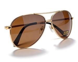 Aviator Sunglasses Gold Frame Brown Lens UV400 Polarized Men Women Classic