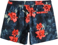 Vintage 80s 90s Mens Swim Trunks Quick Dry 4 Way Stretch Mesh Lining Beach Short