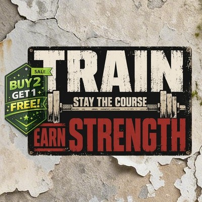 Inspirational Gym Sign Metal Tin Plaque Home Workout Decor