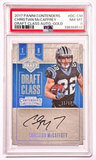 2017 Contenders CHRISTIAN MCCAFFREY #11/17 Gold Draft Class Rookie Auto PSA 8