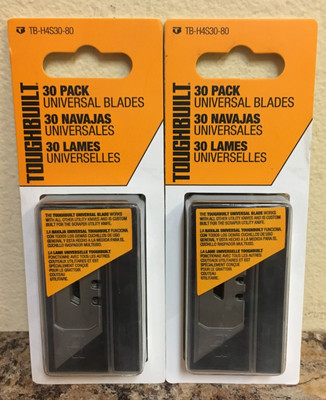 ToughBuilt TB-H4S30-80 Carbon Steel Universal  Utility Knife Blade 2-Packs of 30
