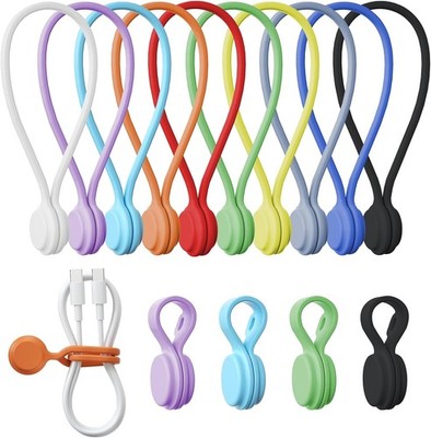 Magnetische Kabelbinder 8 Stück 2 Größen 4x7,5 cm Kabelhalter Klett Organizer