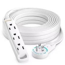 25 Ft. 16/3 Light Duty Indoor Extension Cord 360° Rotating Flat Plug 1-Sided wit