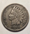 1903 Indian Head Cent 1c Penny, Very Fine F-VF - Exact Coin Shown