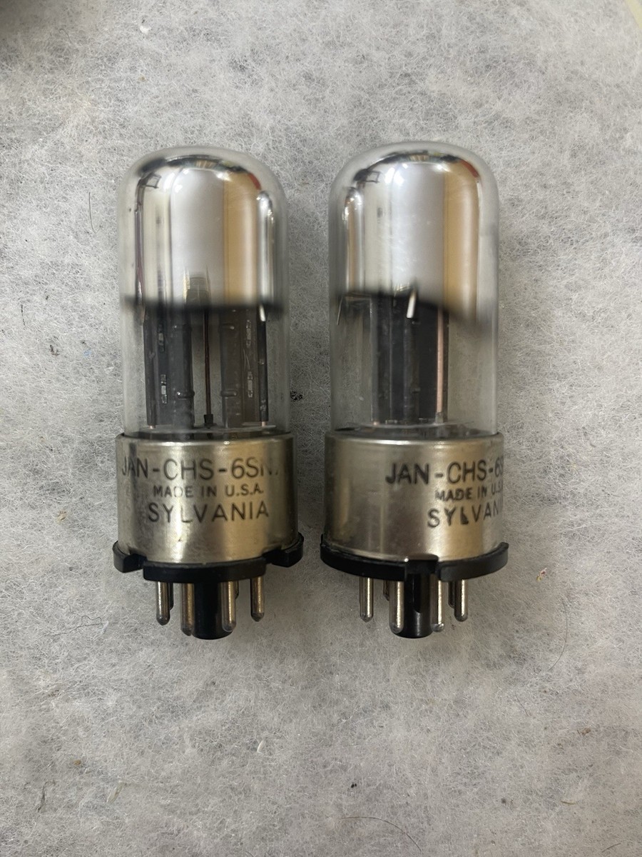 Sylvania 6SN7 6SN7A 6SN7W Metal Base Chrome Top Long Bottle NOS