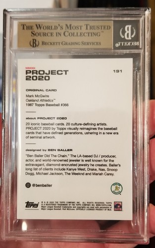 2020 Topps Project 2020 Mark McGwire Ben Baller Art BGS 9.5 Gem Mint Pop 4 - Picture 2 of 2