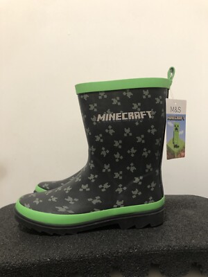 Marks Spencer Minecraft Rubber Rain Boots Wellington Wellies UK