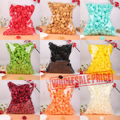 100/500 Schaum Mini Rosen GROSSHANDEL Köpfe Knospen kleine Blumen Hochzeit Home Party