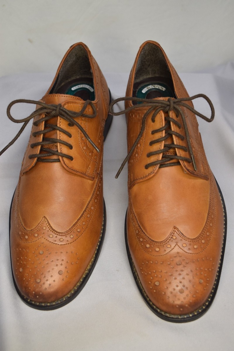 Nunn Bush Comfort Gel Men's Brown Wingtip Oxford Leather Shoes