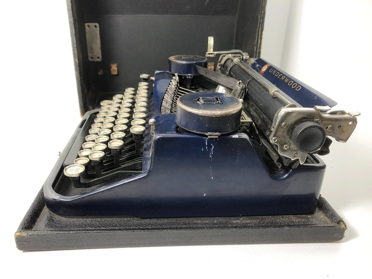 1929 Underwood Standard Portable Typewriter NAVY BLUE Four 1929 Underwood Standard Portable Typewriter NAVY BLUE Four