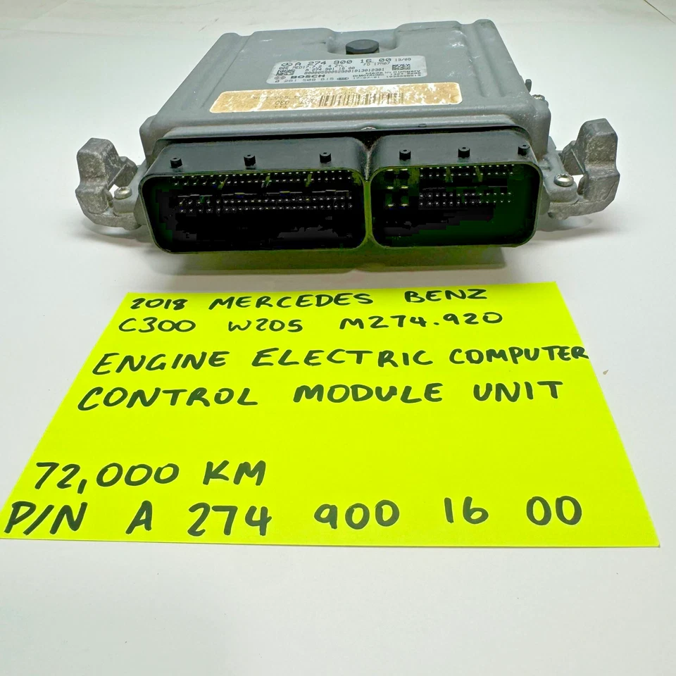 15-20 Mercedes W205 C300 M274 2.0L ECU ECM Engine Control Module A2749001600 OEM - Image 2 of 4