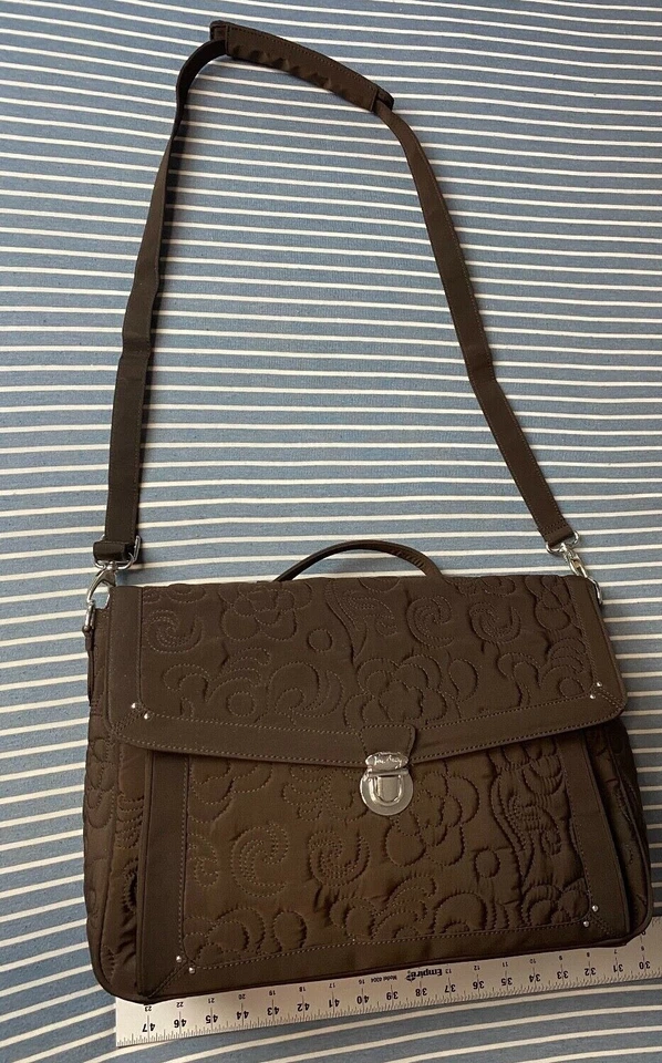 Vera Bradley Attache Maletín Mensajero Mujer en Marrón Patrón Microfibra Foto 2 de 4
