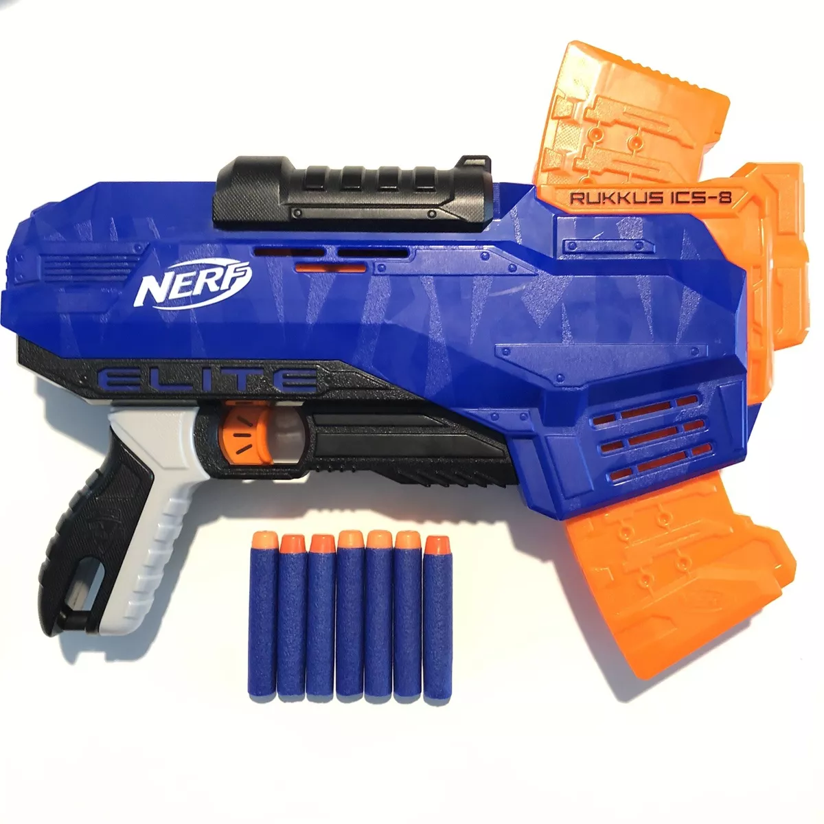 NERF Elite Rukkus ICS-8 Excellent Condition with 7 Darts eBay