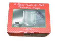 Duralex Saint-Gobain Clear Christmas Mug Set of 4 Bells & Berries France