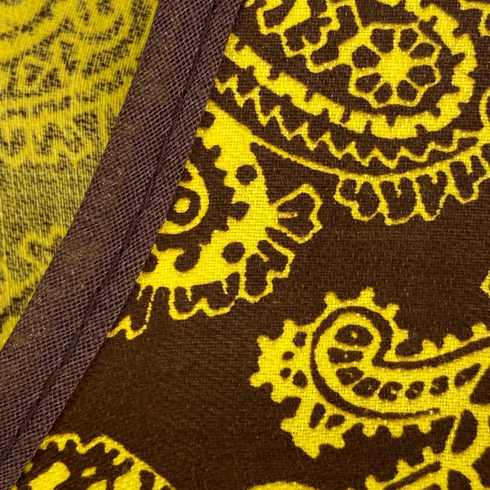 Delantal Mujer L Paisley Calzoncillo Chaleco Cremallera Completa Sin Mangas Cocina Amarillo Marrón De Colección Foto 4 de 4