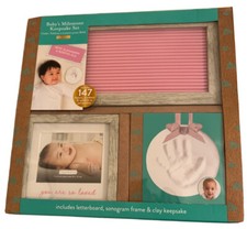 Baby Gift Set, Includes Letterboard, Hand or Footprint Ornament  Picture Frame