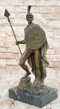 Art Deco Roman Soldier Warrior Bronze Sculpture Statue Figurine Decor Hot Cast